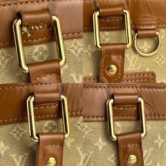 LOUIS VUITTON Monogram LV Mini Lucille PM Bag Beige Camel Brown 2004 Authentic - Picture 7 of 17